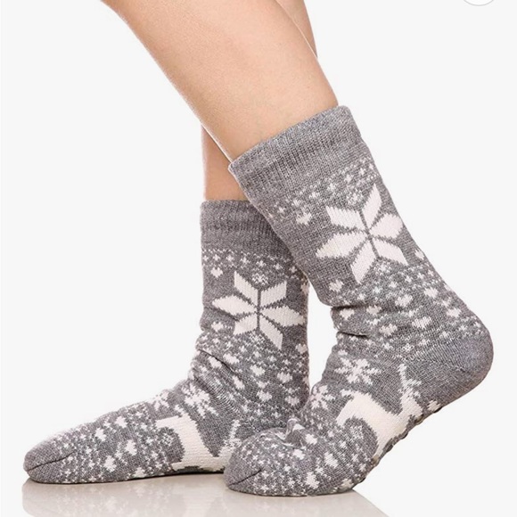 Fuzzy Warm Slipper Socks lined with Grippers - Picture 2 of 9